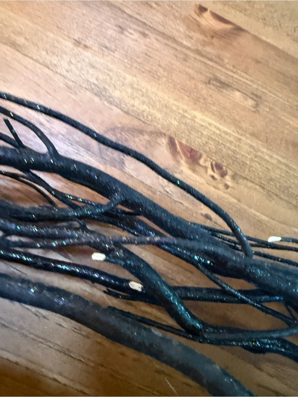 Halloween black sparkly Branch Stakes